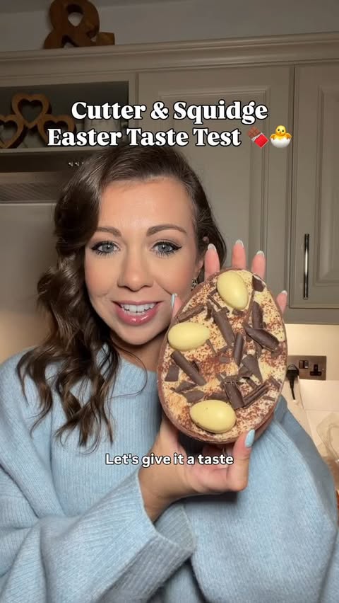 Instagram post by @gemmasummer_ for Cutter & Squidge. Caption reads: Easter’s coming up this weekend 🐣🍫 And I have....