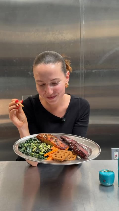 Instagram post by @alaybowker for Tatcha. Caption reads: eating your skincare !!!! a @tatcha / okinawan....