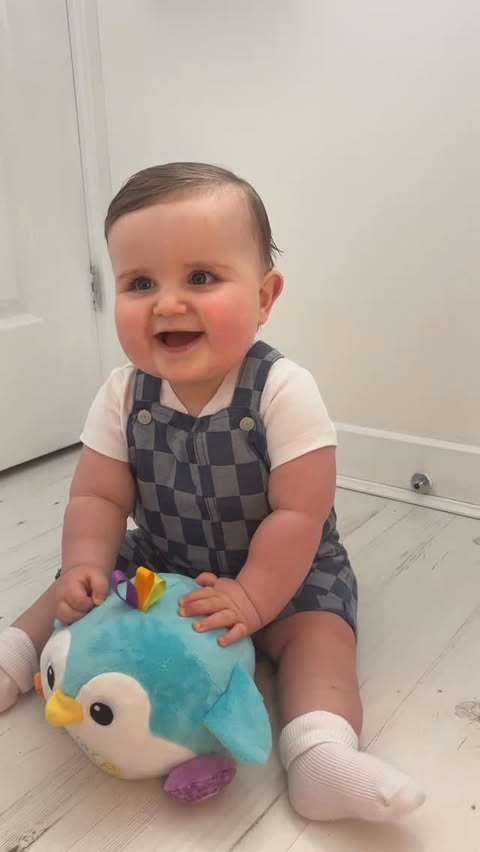 Instagram post by @ayla.and.arlen for LeapFrog USA. Caption reads: Play time with Arlen and his 123 Bounce with Me....