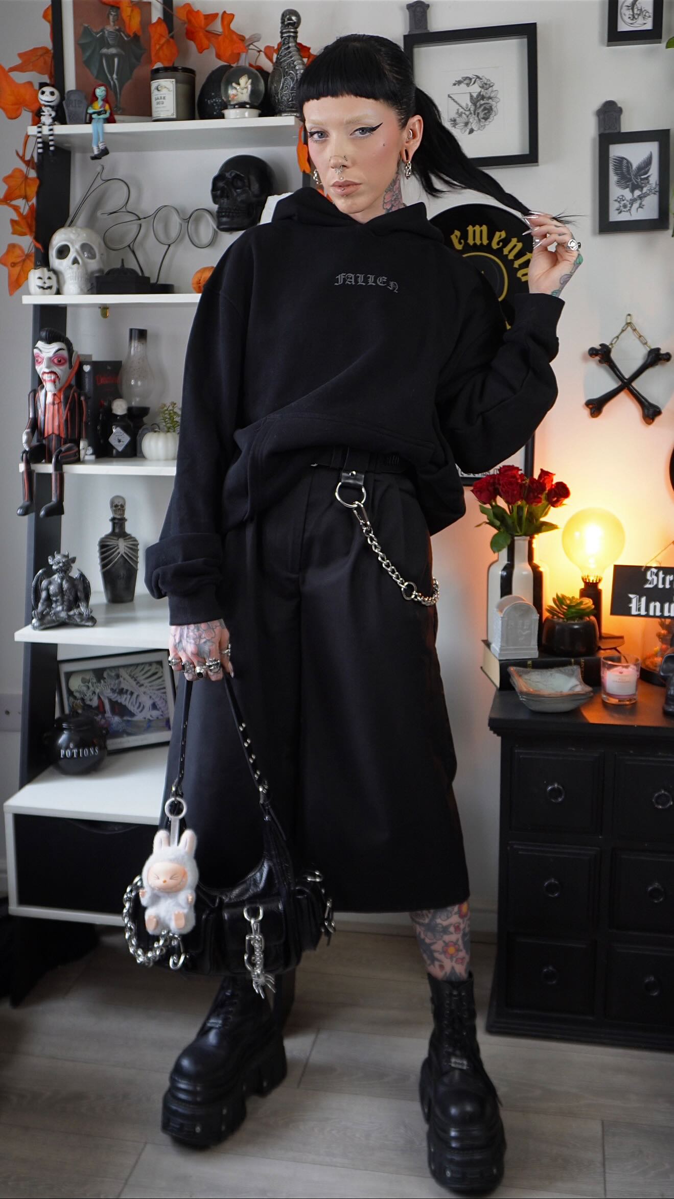 Instagram post by @amylouisehansonxo for Mary Wyatt London. Caption reads: GRWM - styling my new fave “Fallen” hoodie from my....