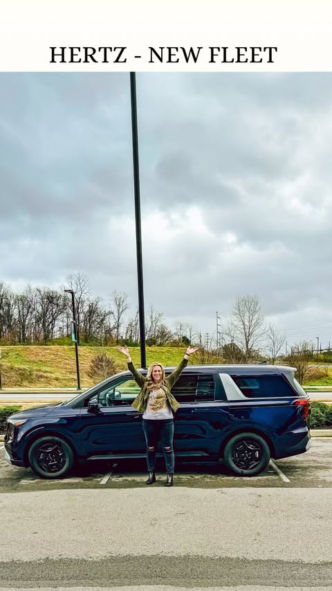 Instagram post by @lindyandthelittles for Hertz. Caption reads: #hertzpartner Booking a last minute trip and [...].