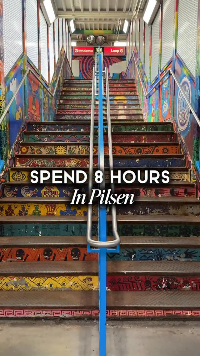 Instagram post by @doorwaysofchicago for Choose Chicago. Caption reads: How to spend an unforgettable 8 hours in Pilsen,....