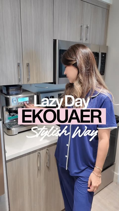 Instagram post by an influencer for Ekouaer Sleepwear. Caption reads: Lazy days feel even better in these comfy pajama....