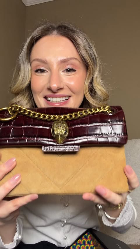 Instagram post by @itsjessicalinn for Kurt Geiger. Caption reads: Did you know you could personalize a bag at Kurt....