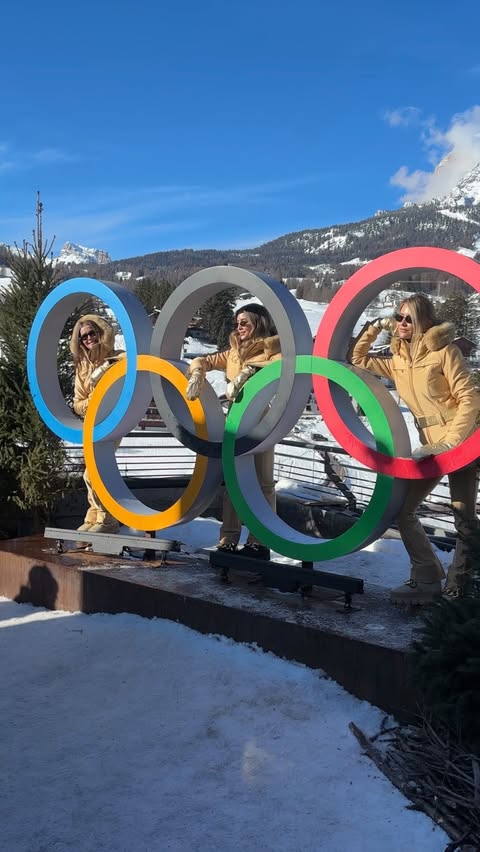 Instagram post by @ninasandbech for Goldbergh. Caption reads: [...] women’s downhill at the Olympics with....