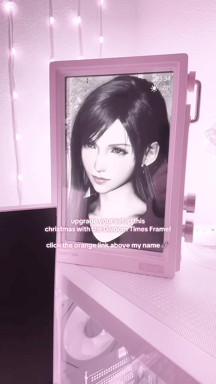 TikTok post by @dollenea for Divoom. Caption reads: [...] Frame in the comments ~ 🤍 Thank you to....