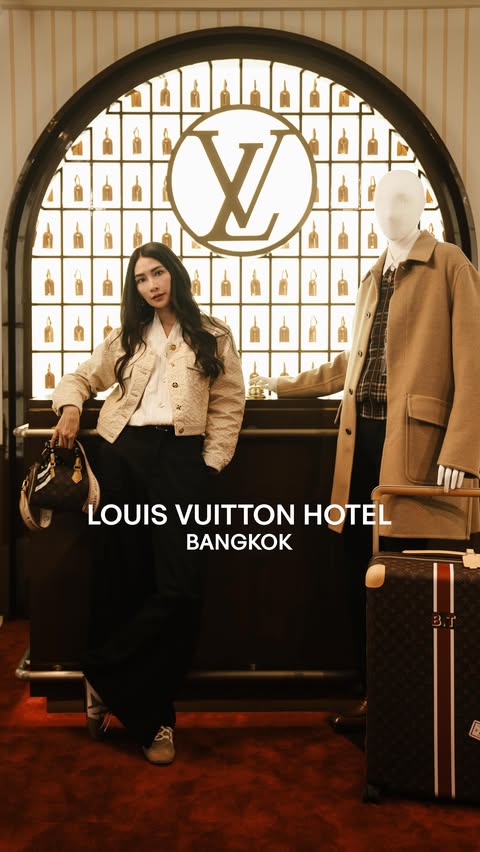 Instagram post by @npmalina for Louis Vuitton. Caption reads: Had an amazing time in LV Hotel Bangkok....