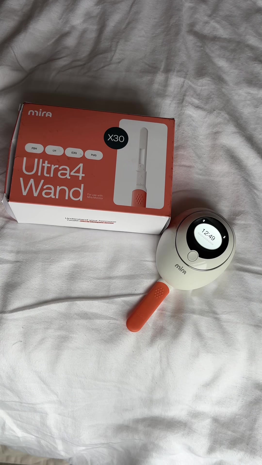 TikTok post by @elise_platt for Mira Fertility. Caption reads: After testing the @Mira Fertility Hormone Monitor:....