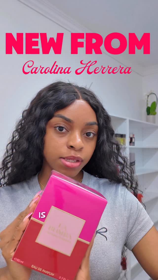 Instagram post by an influencer for CAROLINA HERRERA. Caption reads: [...] #perfumecollector #carolinaherrera #labomba.