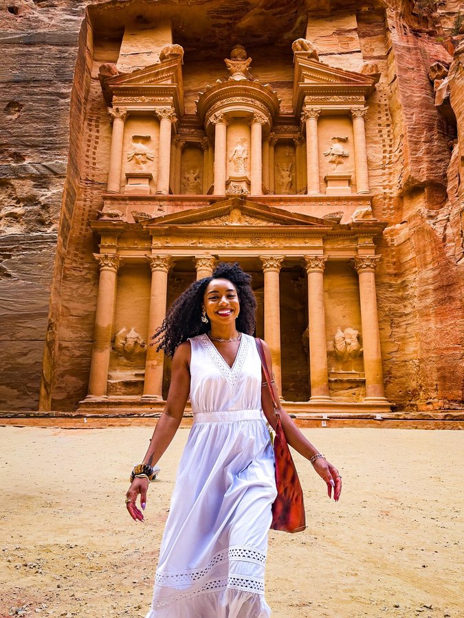 Instagram post by @marissa.daily for G Adventures. Caption reads: WE MADE IT TO JORDAAAAAAAN 🇯🇴😍 Pinch me!! I....