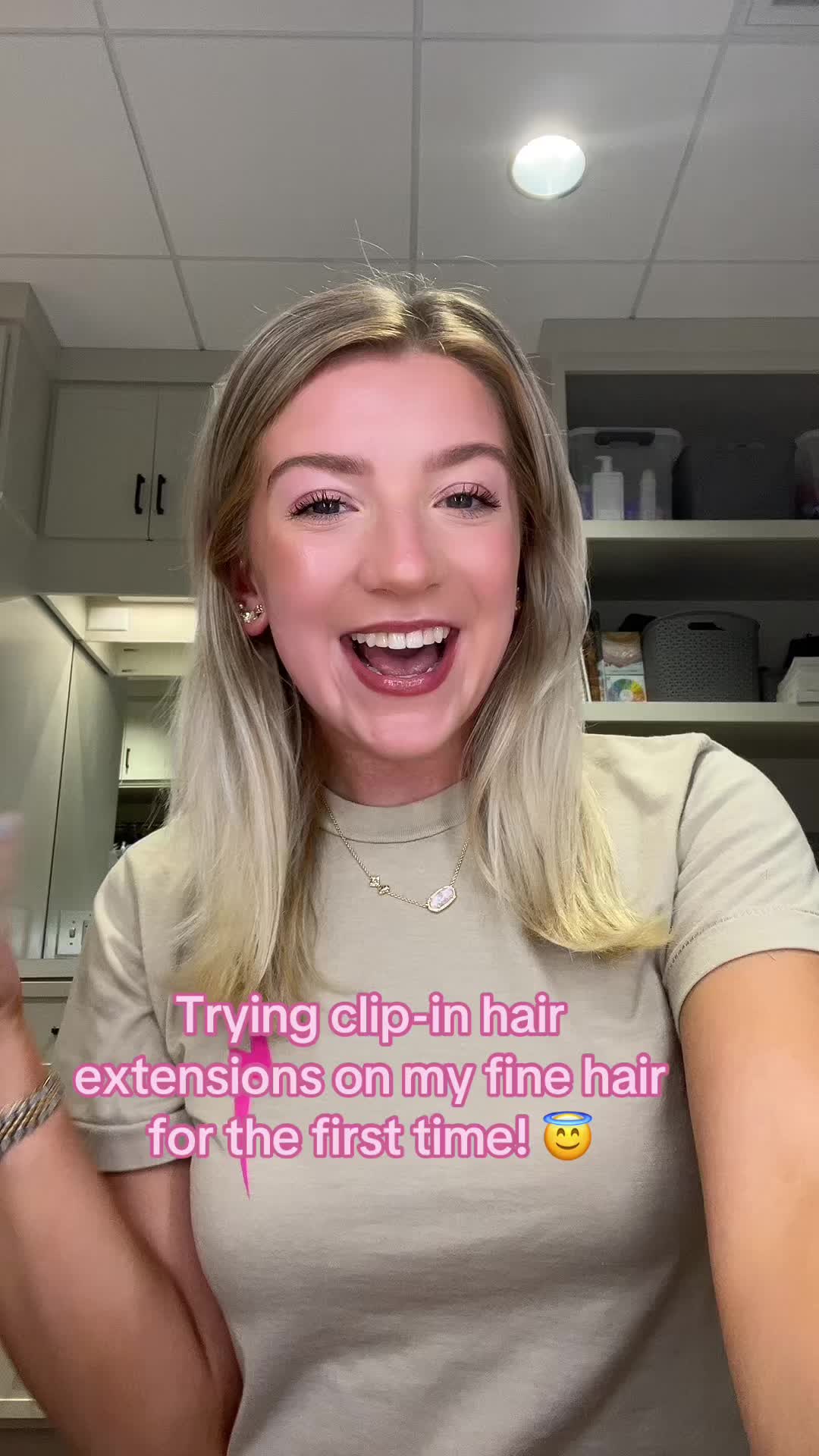 TikTok post by @bellagracegates for Endaring Hair. Caption reads: [...] hair extension on short fine hair @Endaring....