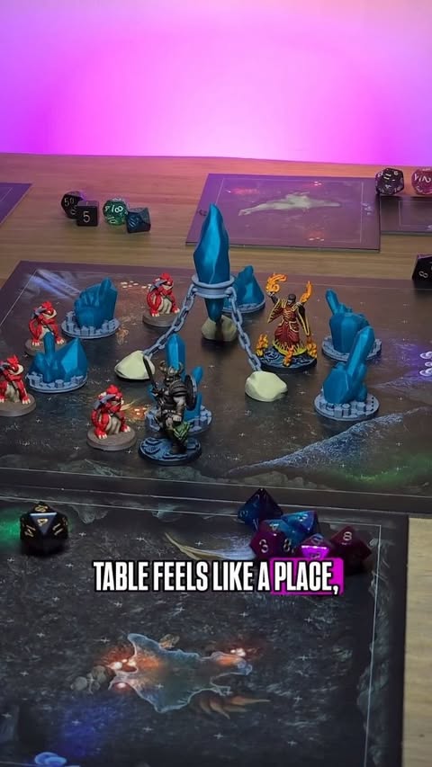 Instagram post by @thepaintbeast for Bambu Lab. Caption reads: [...] Printing terrain on demand with the Bambu....