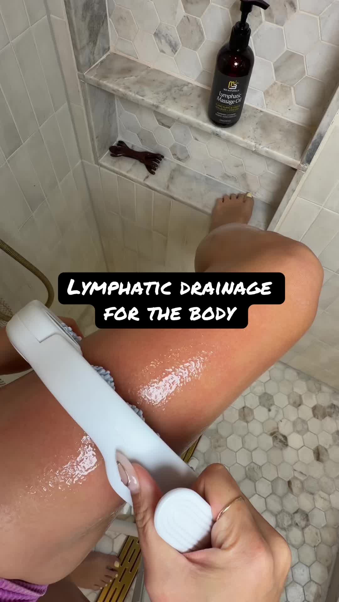 TikTok post by @alexandraryoo for M3 Naturals. Caption reads: [...] at home lymphatic drainage tools by @M3....