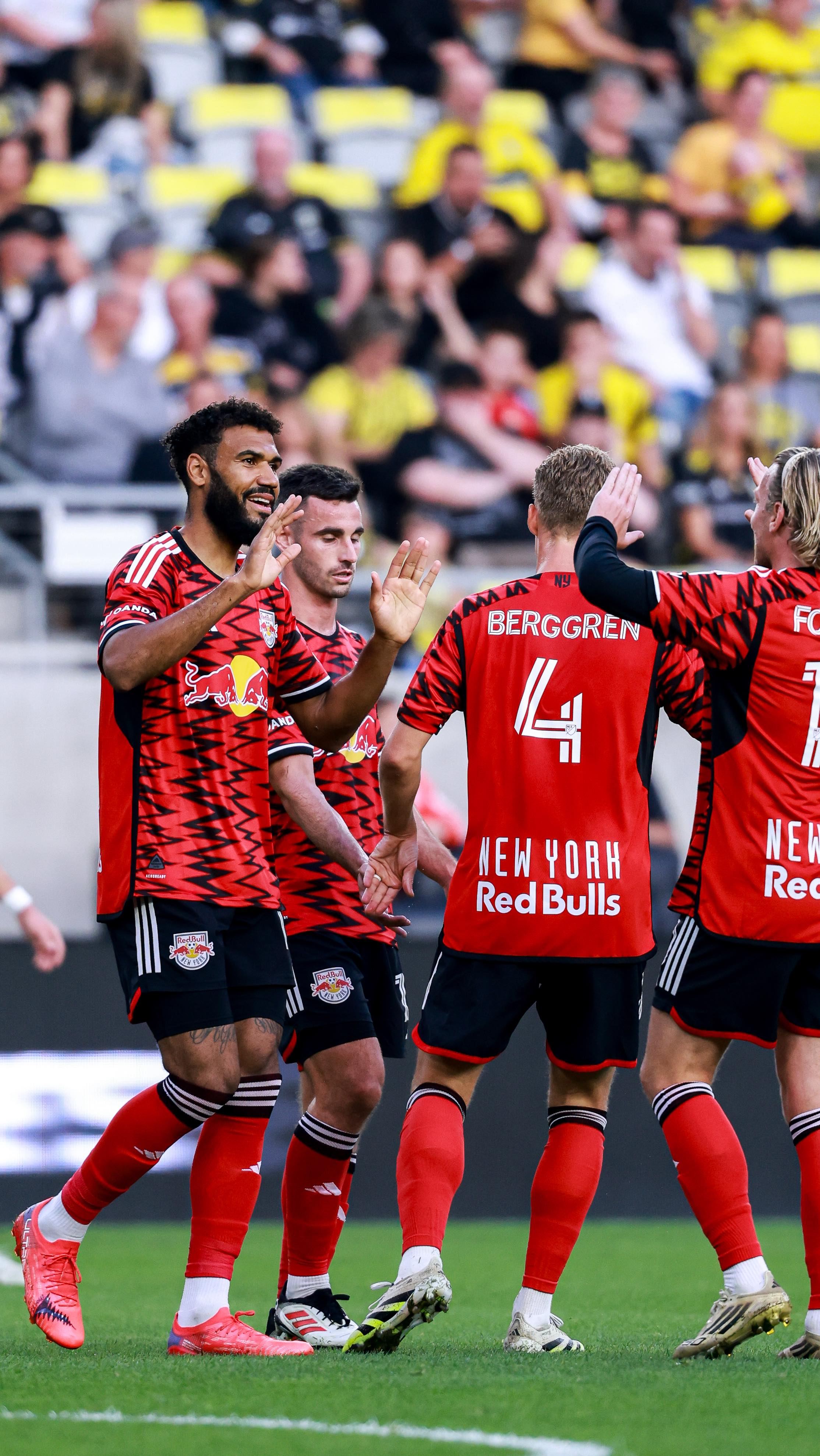 Instagram post by @newyorkredbulls for Audi USA. Caption reads: CHOUPO WITH THE MAGIC TOUCH 🪄 

#RBNY | @audiusa.