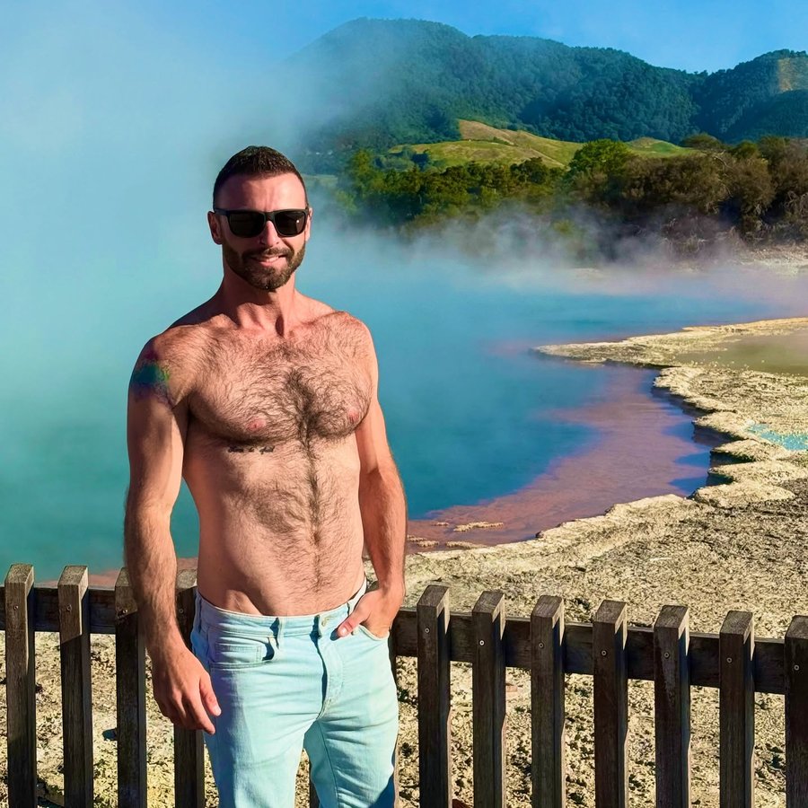 Instagram post by @gianniberlin88 for SCRUFF. Caption reads: [...] #newzealand #italian #adventures #scruff....