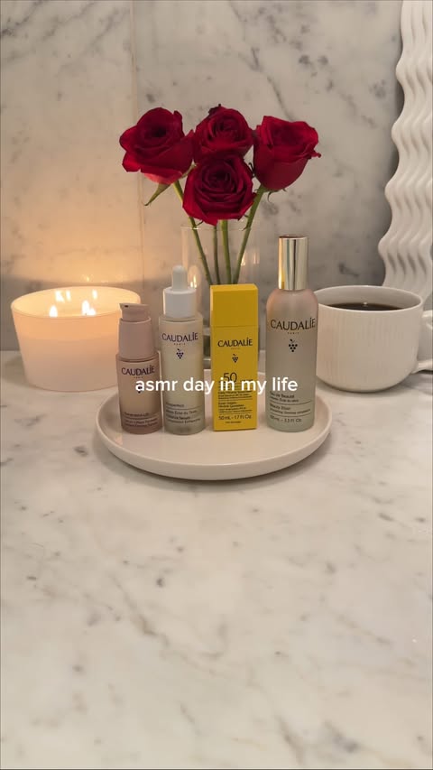 Instagram post by @galiciagordon for Caudalie. Caption reads: asmr day in my life ft. @caudalieus 🤍....