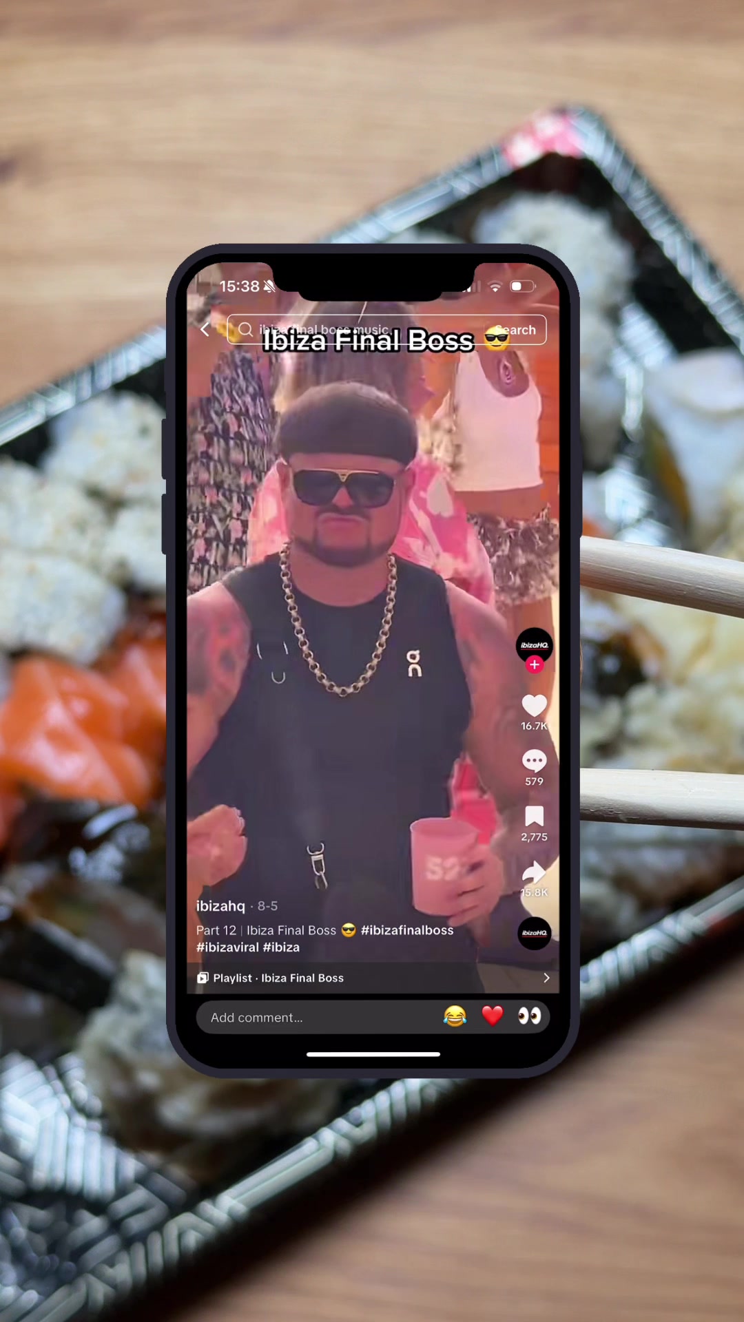 TikTok post by @dan_has_the_munchies for Wolt. Caption reads: Ce si-ar comanda: IBIZA FINAL BOSS de pe @Wolt....