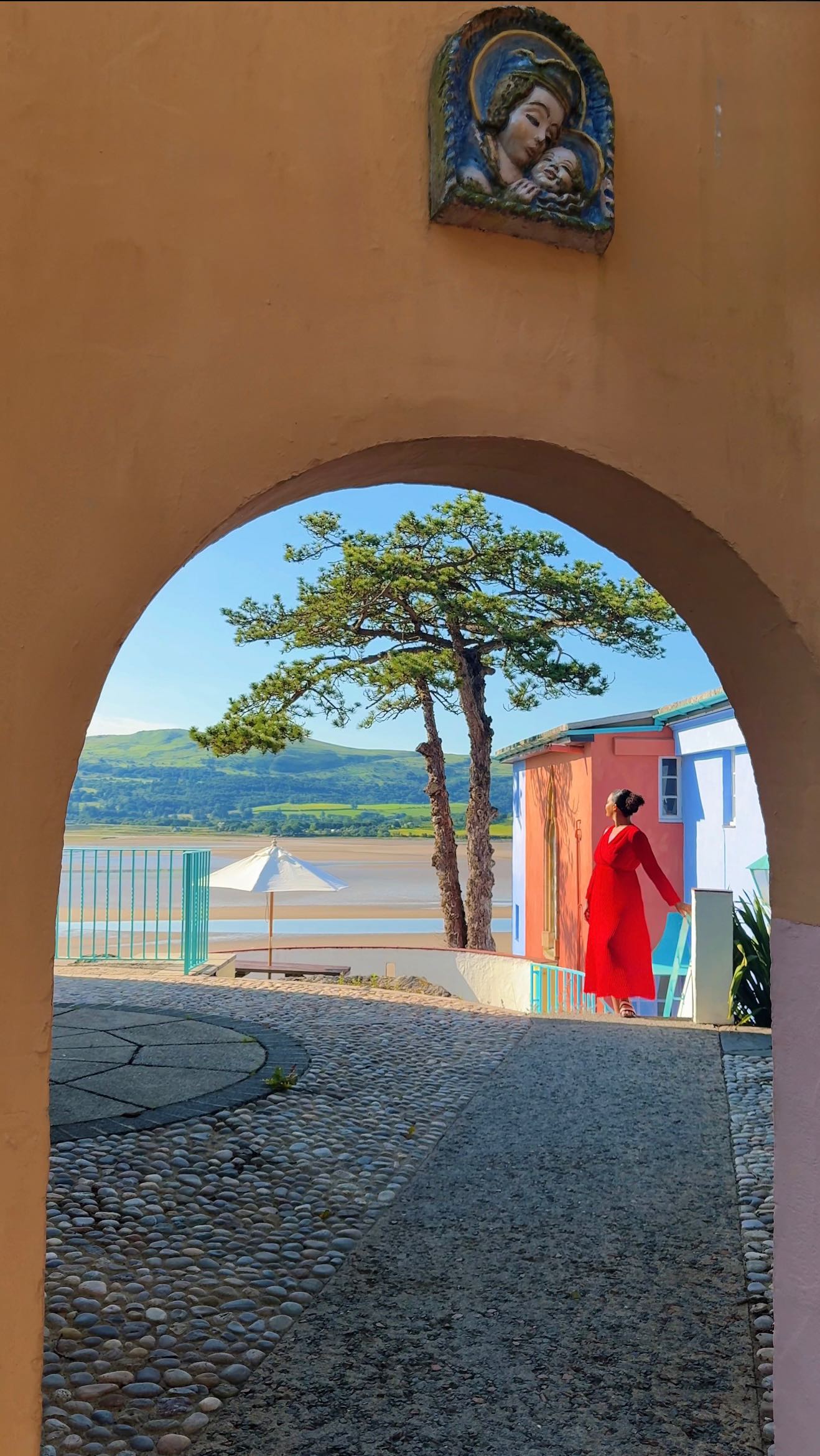 Instagram post by @nicoletheblogger for The Influence Room. Caption reads: Stepping into @visit_portmeirion.

Tucked away on....