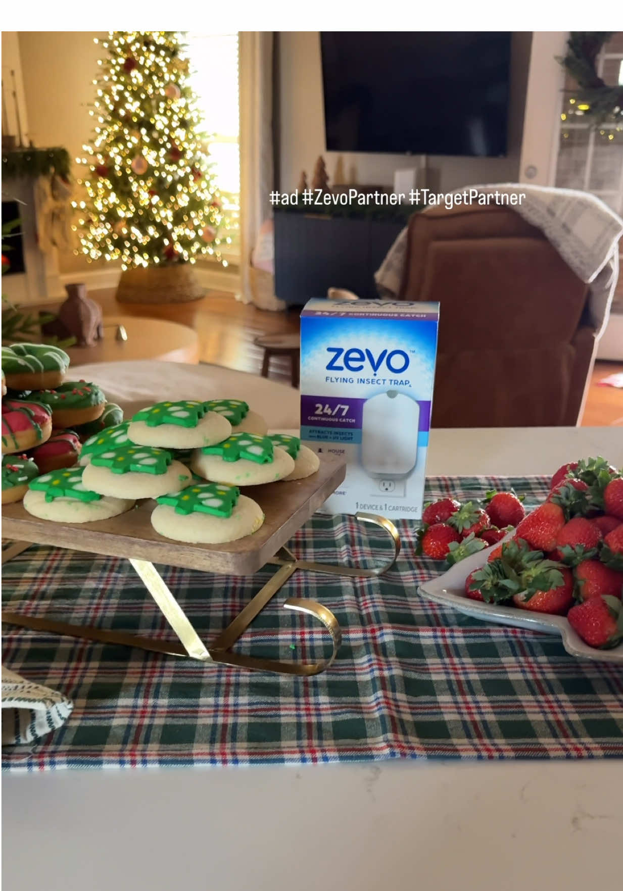 TikTok post by @ourhoustonsmithhome for Zevo. Caption reads: #ad #ZevoPartner The holidays are here, and that....