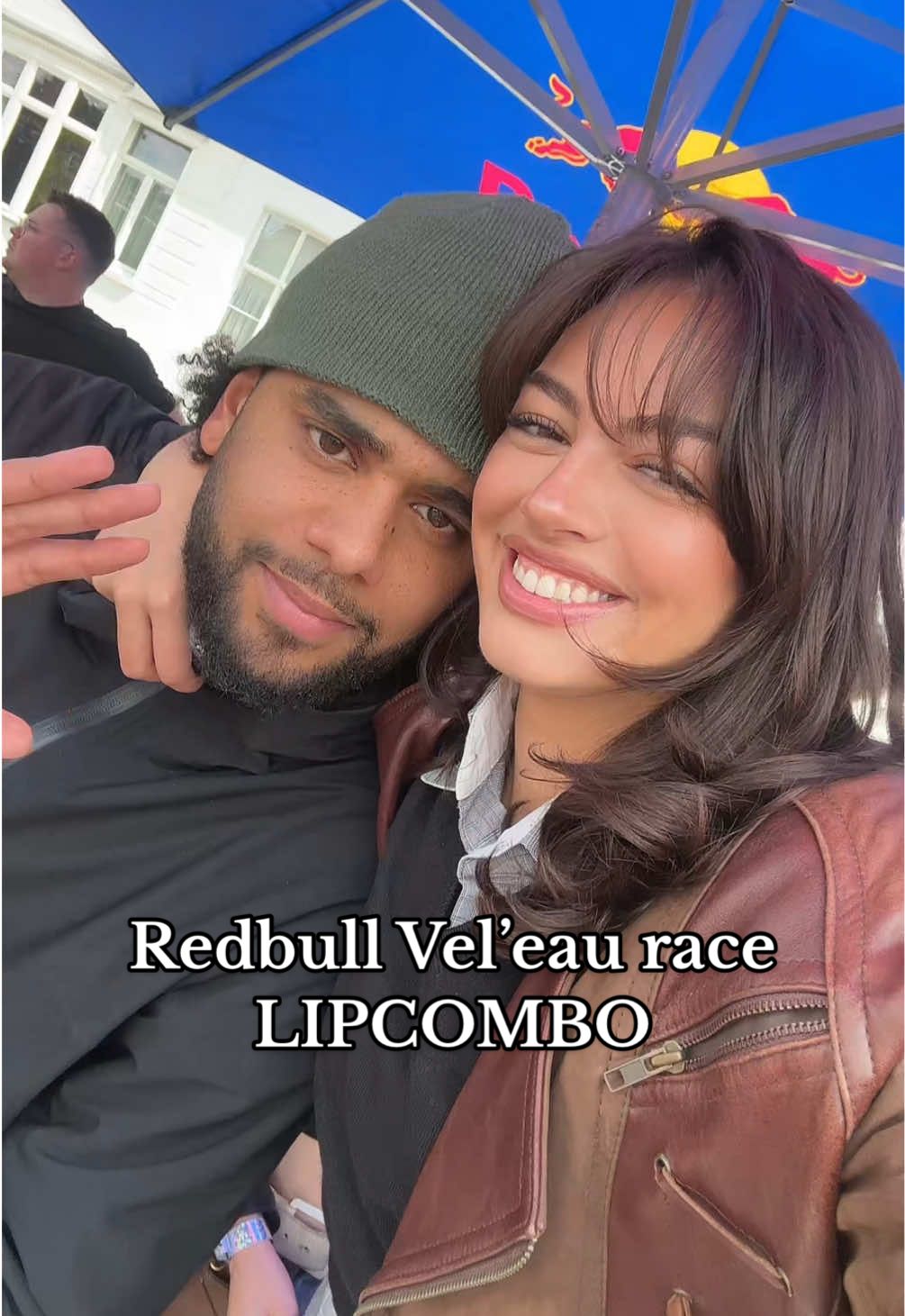 TikTok post by @galatearommelaere for rimmellondon. Caption reads: We are at the @Red Bull Belgium race | advertentie....