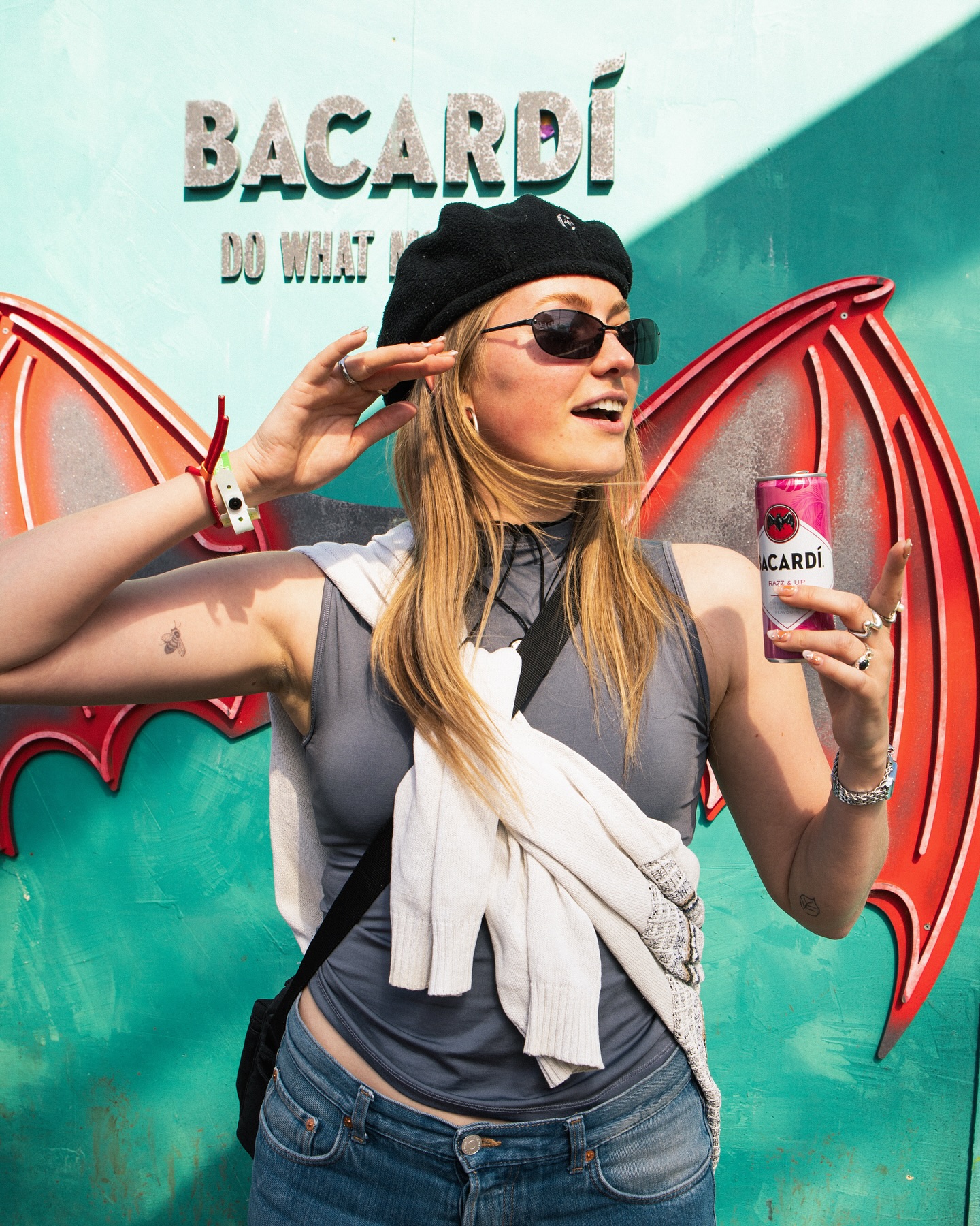 Instagram post by @marijezuurveld for Bacardi. Caption reads: FESTIVAL SEASON HAS STARTED ✨ Zin om dit jaar alle....