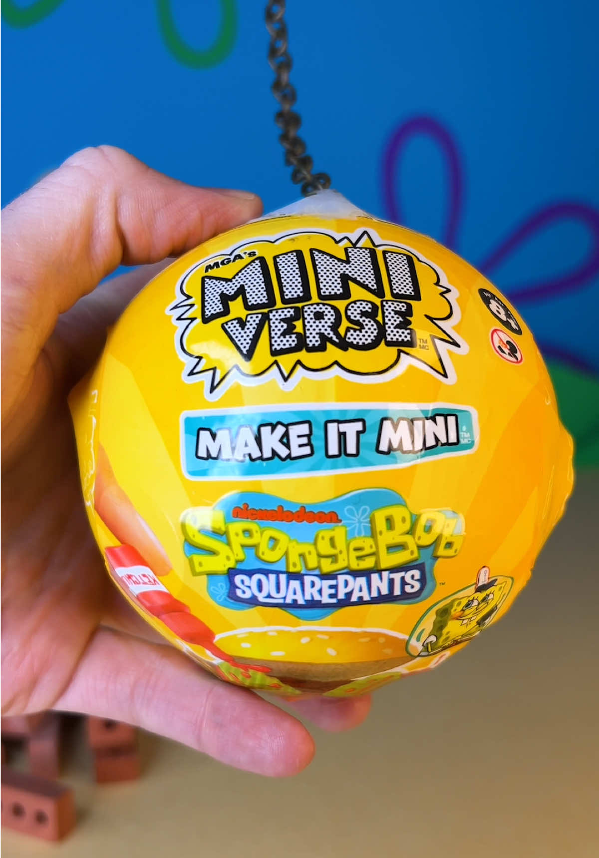 TikTok post by @fishmeister419 for SpongeBob SquarePants. Caption reads: The Best Mini Surprise! @Miniverse @SpongeBob....