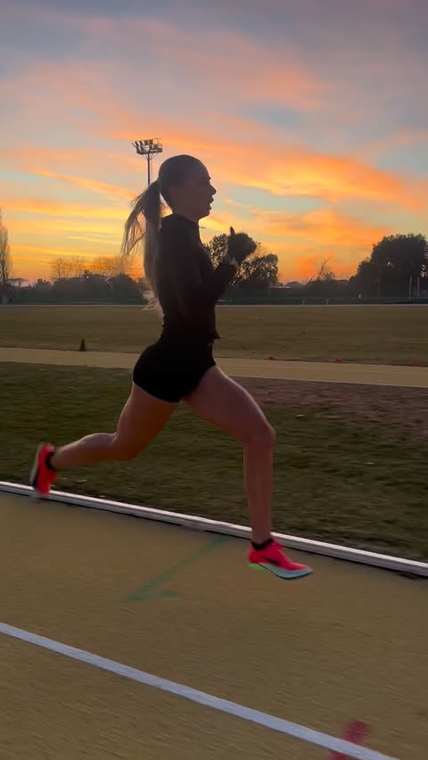 Instagram post by @gaia_sab99 for Garmin. Caption reads: Back to work after European Title 🏃🏼‍♀️‍➡️⏱️....