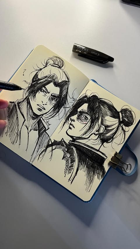 Instagram post by @pngfanart for Pilot Pen. Caption reads: Sketching Zuko with Pilot Frixion Erasable (ink)....