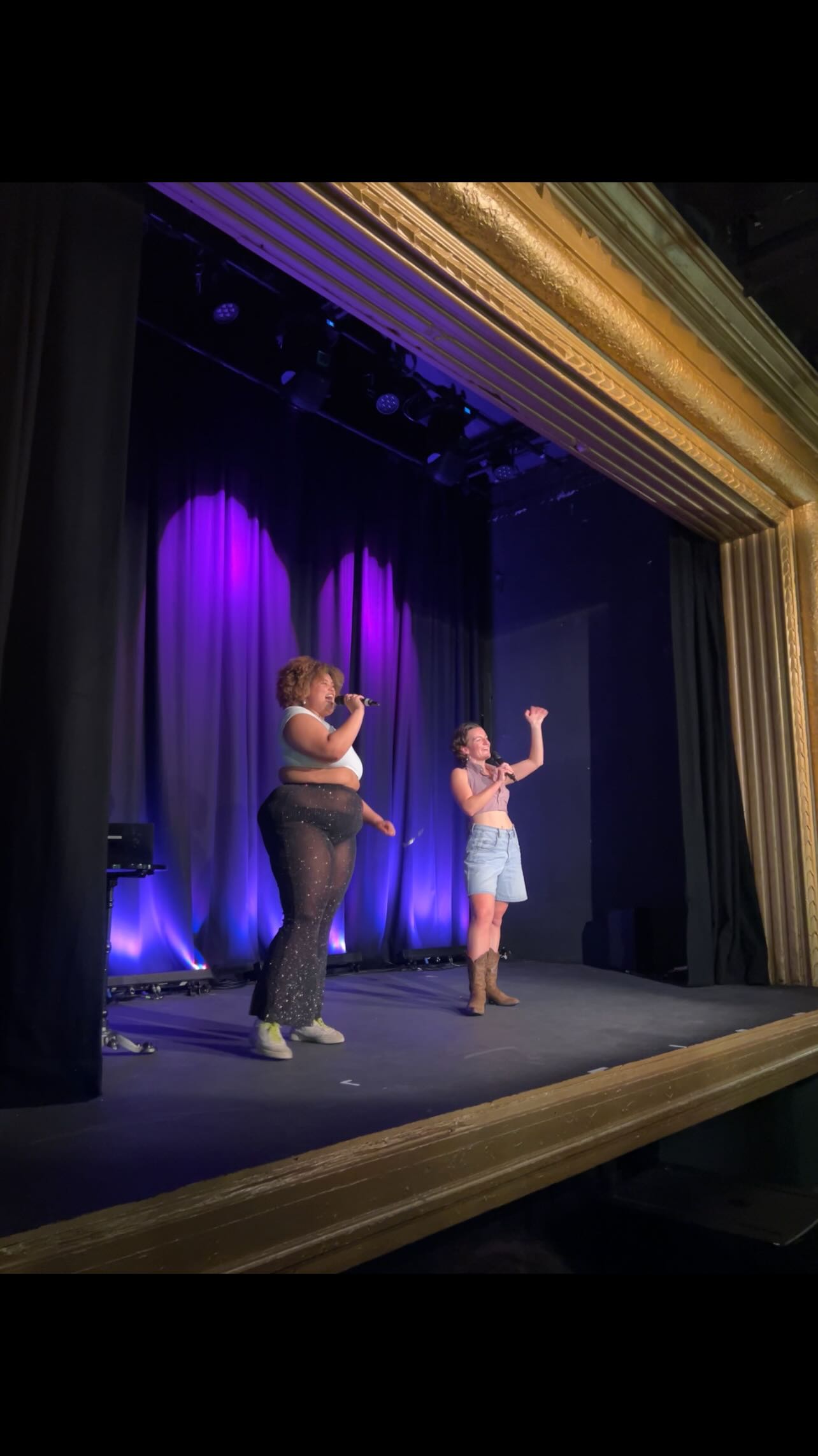 Instagram post by @milohartill for Ultimate Ears. Caption reads: GRWM to teach some line dancing!!! Me and bestie....