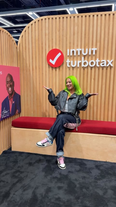 Instagram post by @infamouskayce for Intuit TurboTax. Caption reads: take care of your taxes, like you take care of....
