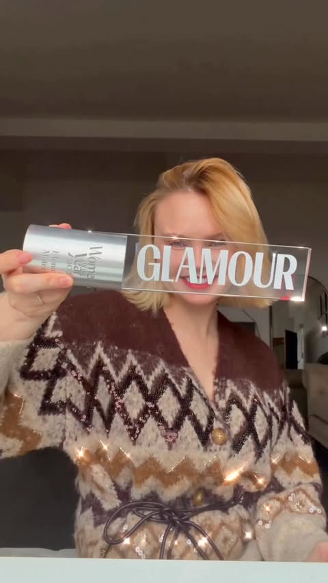 Instagram post by @elena___matei for Glamour. Caption reads: This is literally me getting Woman of the Year ....