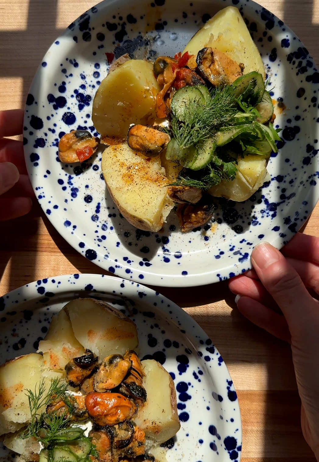 TikTok post by @justine_snacks for Patagonia Provisions. Caption reads: Tinned Fish potatoes with @Patagonia Provisions ,....