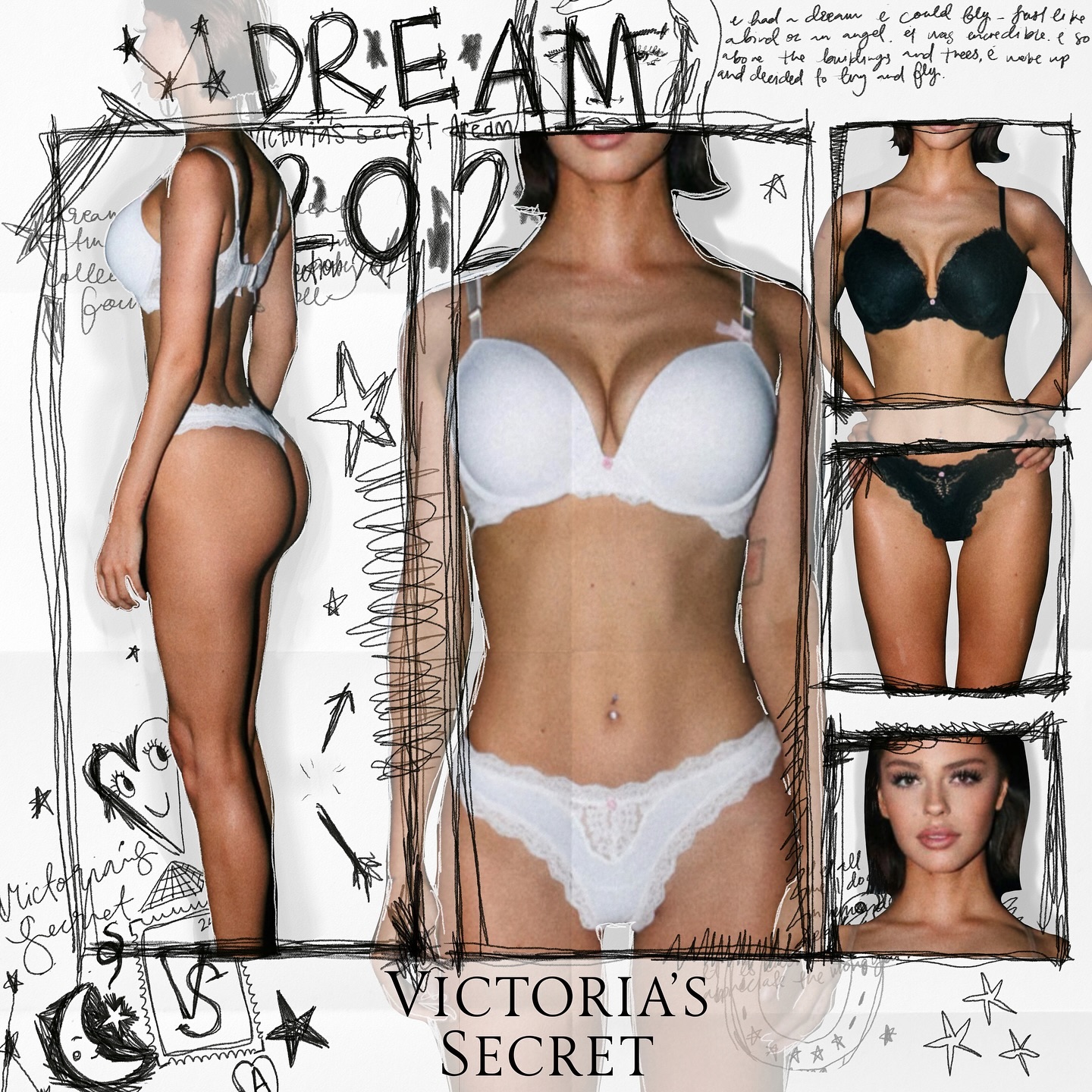 Instagram post by @himynameisalliyah for vspink. Caption reads: me 4 @victoriassecret dream collection 2024 😋....