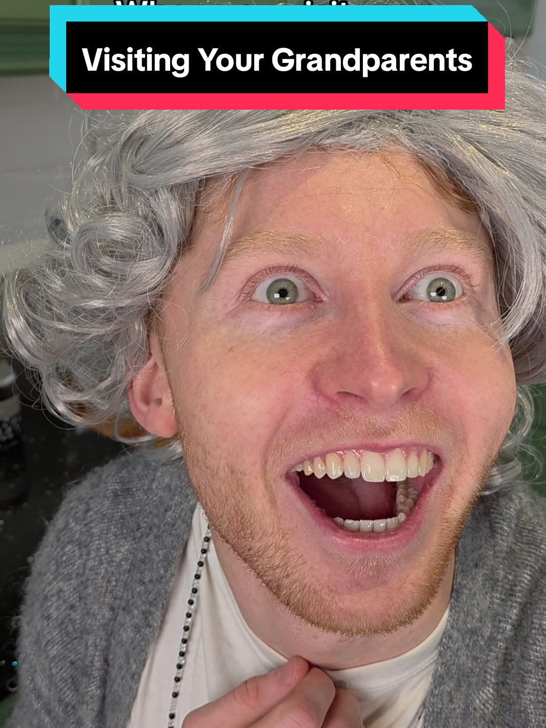 TikTok post by @jjeverettrose for air up. Caption reads: When you visit your grandparents #fyp #relate....