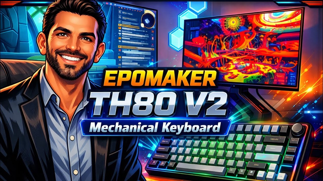 YouTube post by @911Reviews for Epomaker. Caption reads: Order: #epomaker #epomakerkeyboard 👍👍🏿 Make....