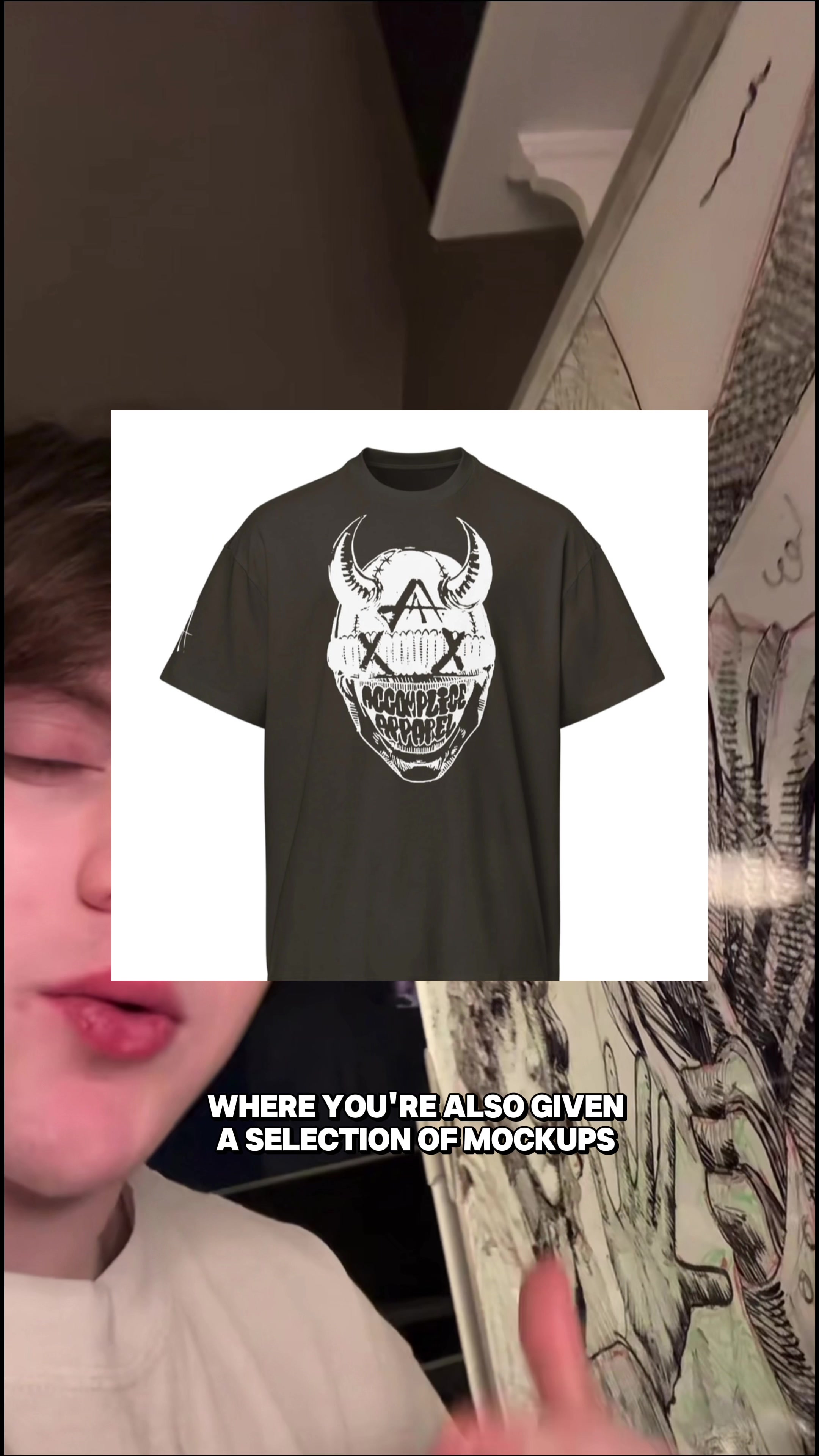 TikTok post by @criminal__acttv for Printful. Caption reads: Check out @Printful now to start filling your....