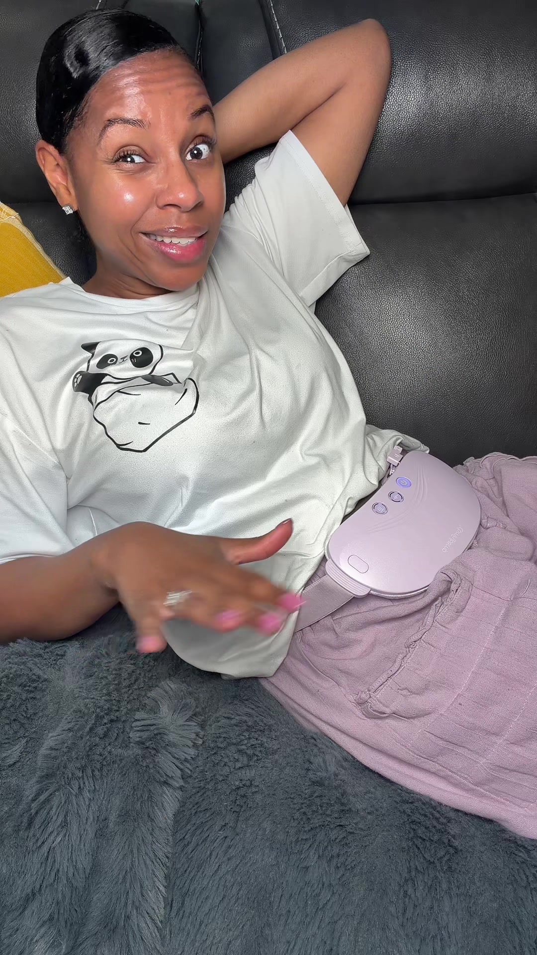TikTok post by @1monicathomas for Comfytemp. Caption reads: [...] #cramprelief #giftidea @Comfytemp.