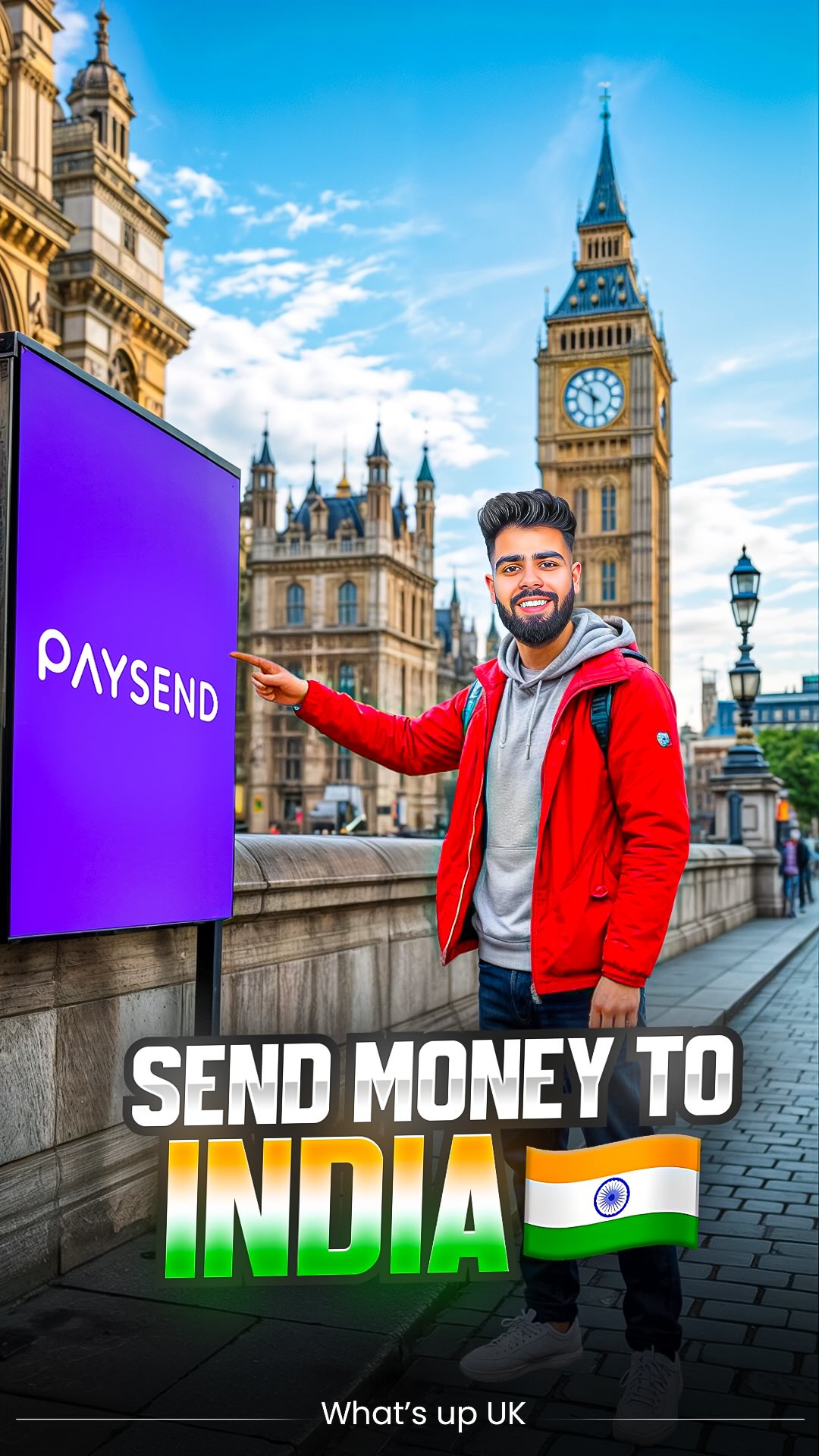 Instagram post by @whatsupuk_ for Paysend. Caption reads: Let's make Diwali more brighter✨🪔

💸 Sending....