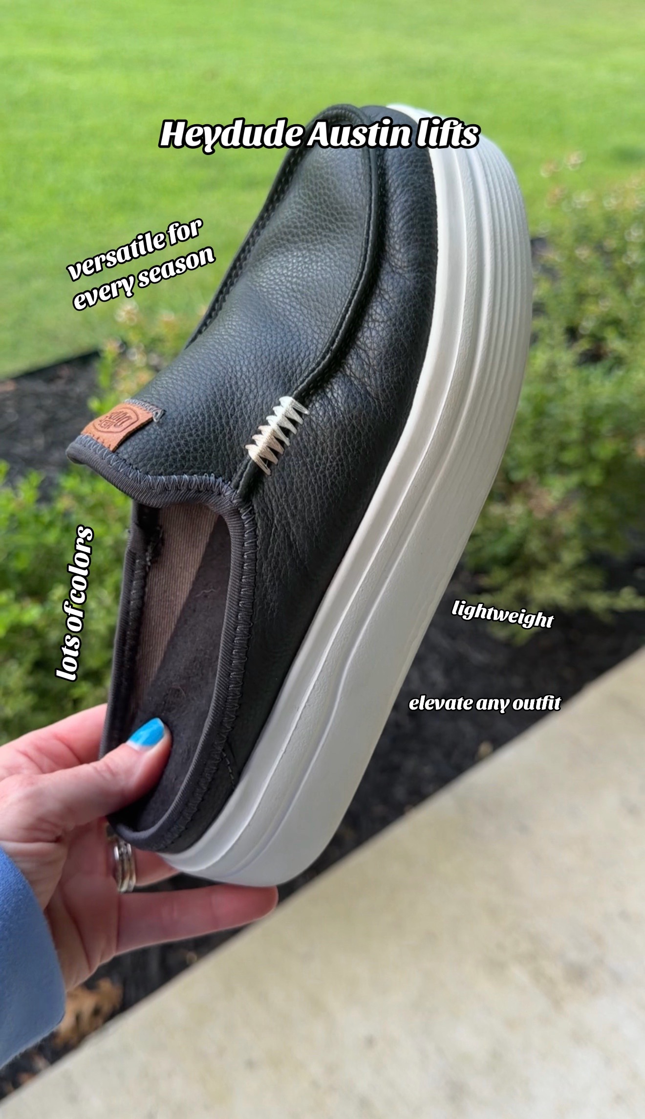 TikTok post by @denisejanz for Hey Dude Shoes. Caption reads: So many color options! @HeyDude.