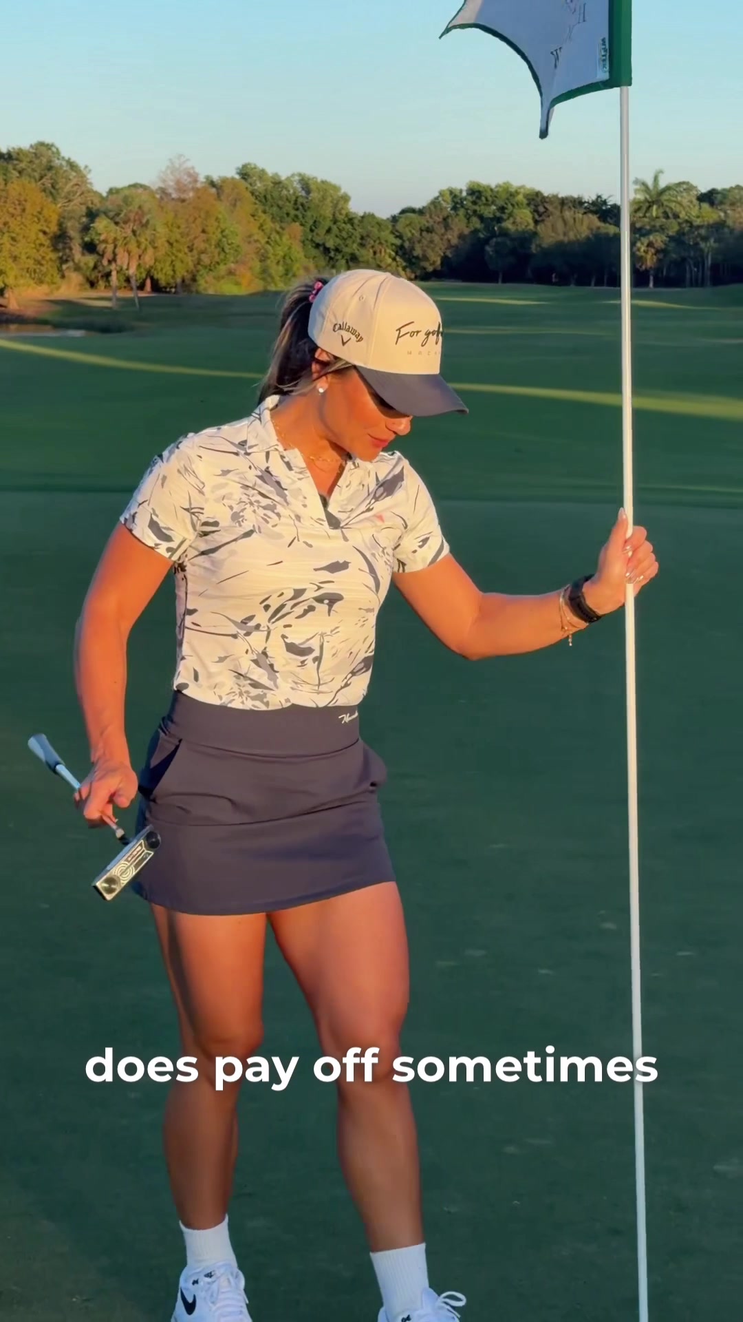 TikTok post by @cassmarie_b for Amazfit. Caption reads: Play a hole with me using my new Amazfit Balance 2....