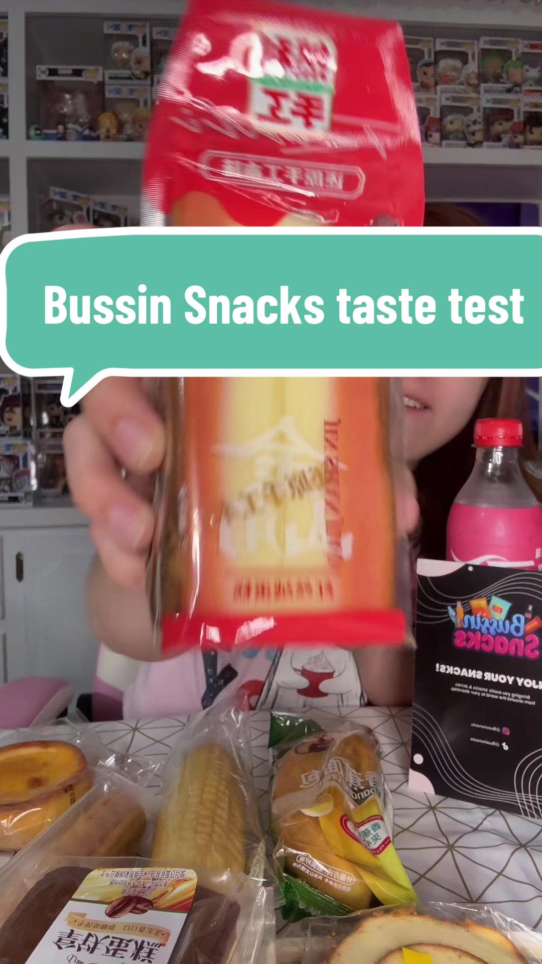TikTok post by @lizzf_03 for Bussin Snacks. Caption reads: Part 1 of trying @Bussin Snacks . These breads....