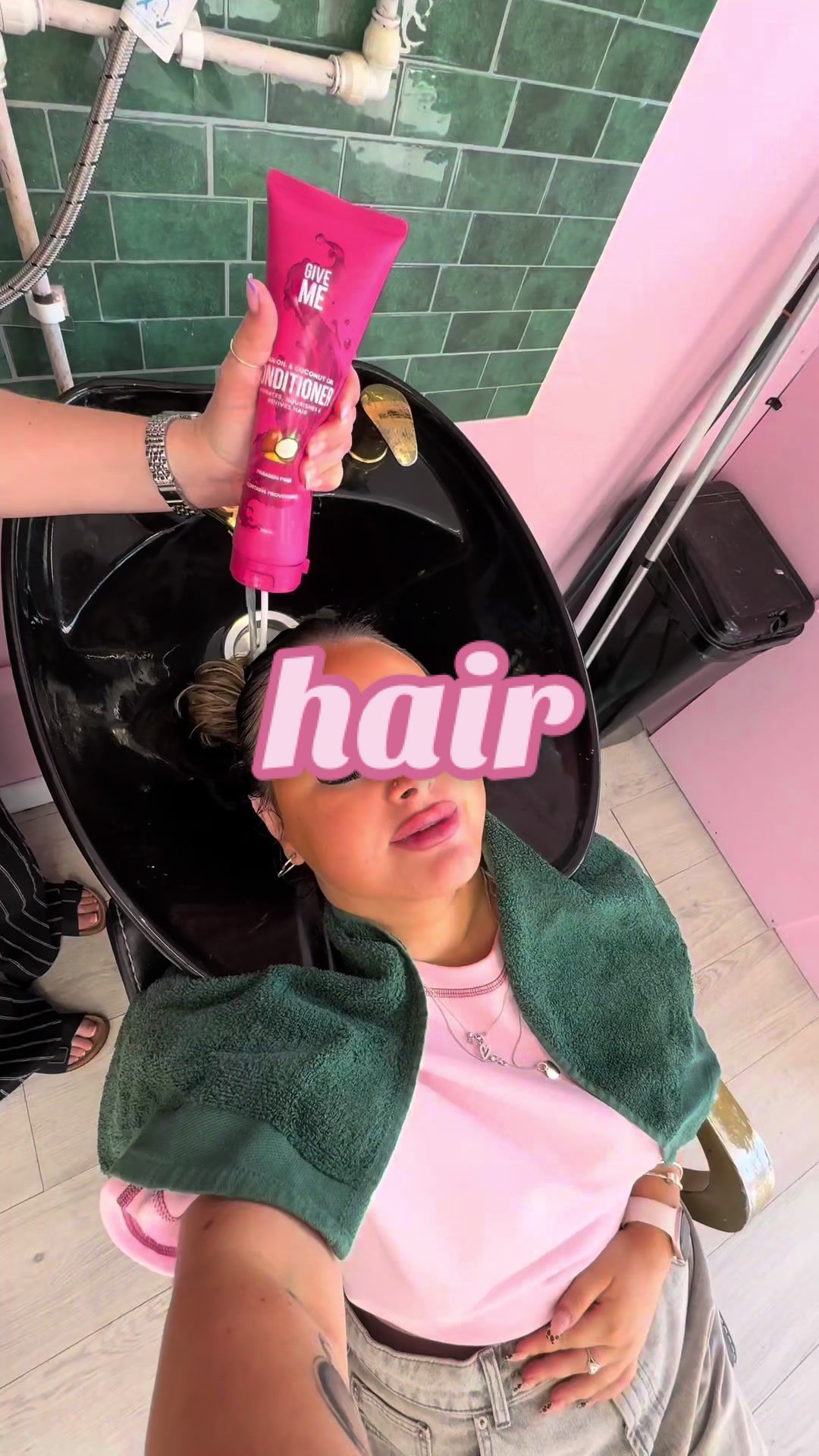 TikTok post by @charlyannec for Give Me Cosmetics. Caption reads: [...] Using my fave products from give me....