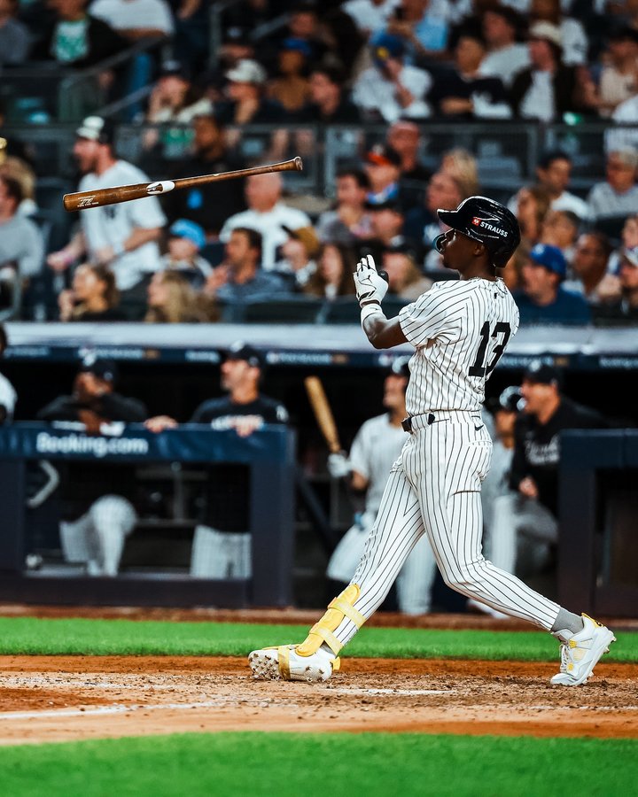 Instagram post by @_jazz3 for New York Yankees. Caption reads: Sing, Sing, Sing (With a Swing).