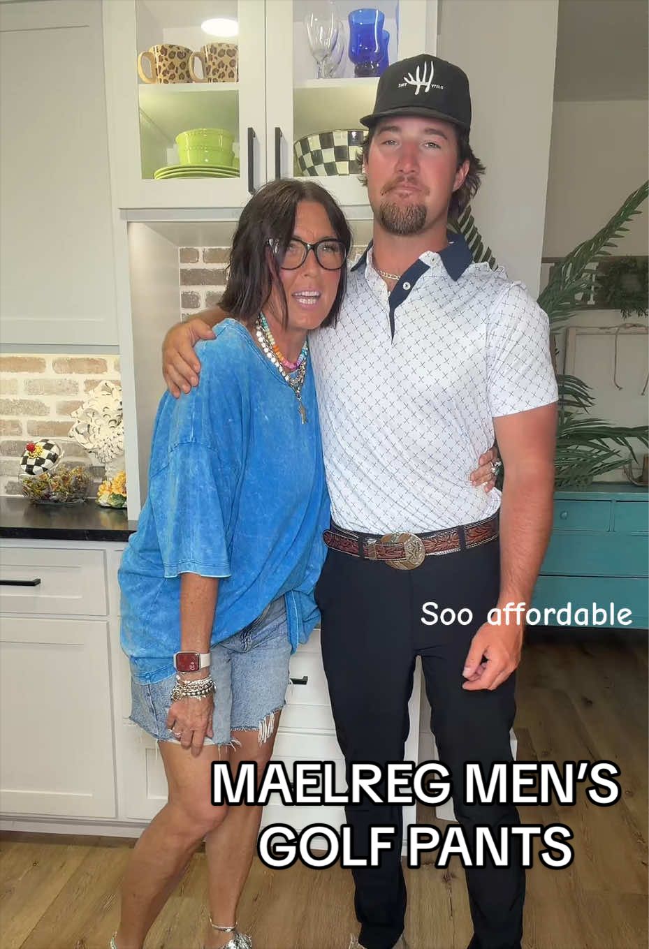 TikTok post by an influencer for MAELREG. Caption reads: [...] affordable men’s golf clothes…MAELREG MEN’S....