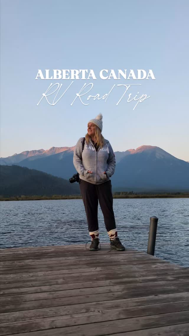 Instagram post by @em_luxton for Travel Alberta. Caption reads: AD] Exploring Alberta, Canada in an RV 🇨🇦 I....