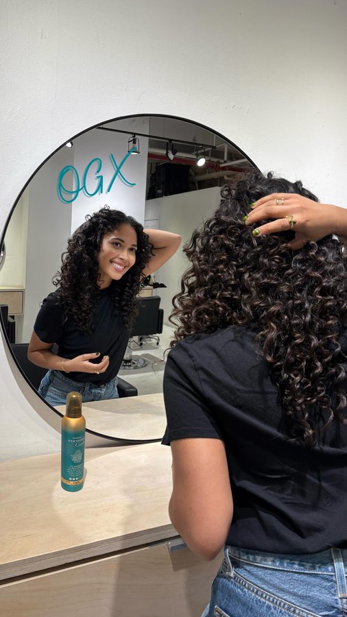 Instagram post by @michellemariejavier for OGX Beauty. Caption reads: From damaged to dazzling. ✨ ​

This....