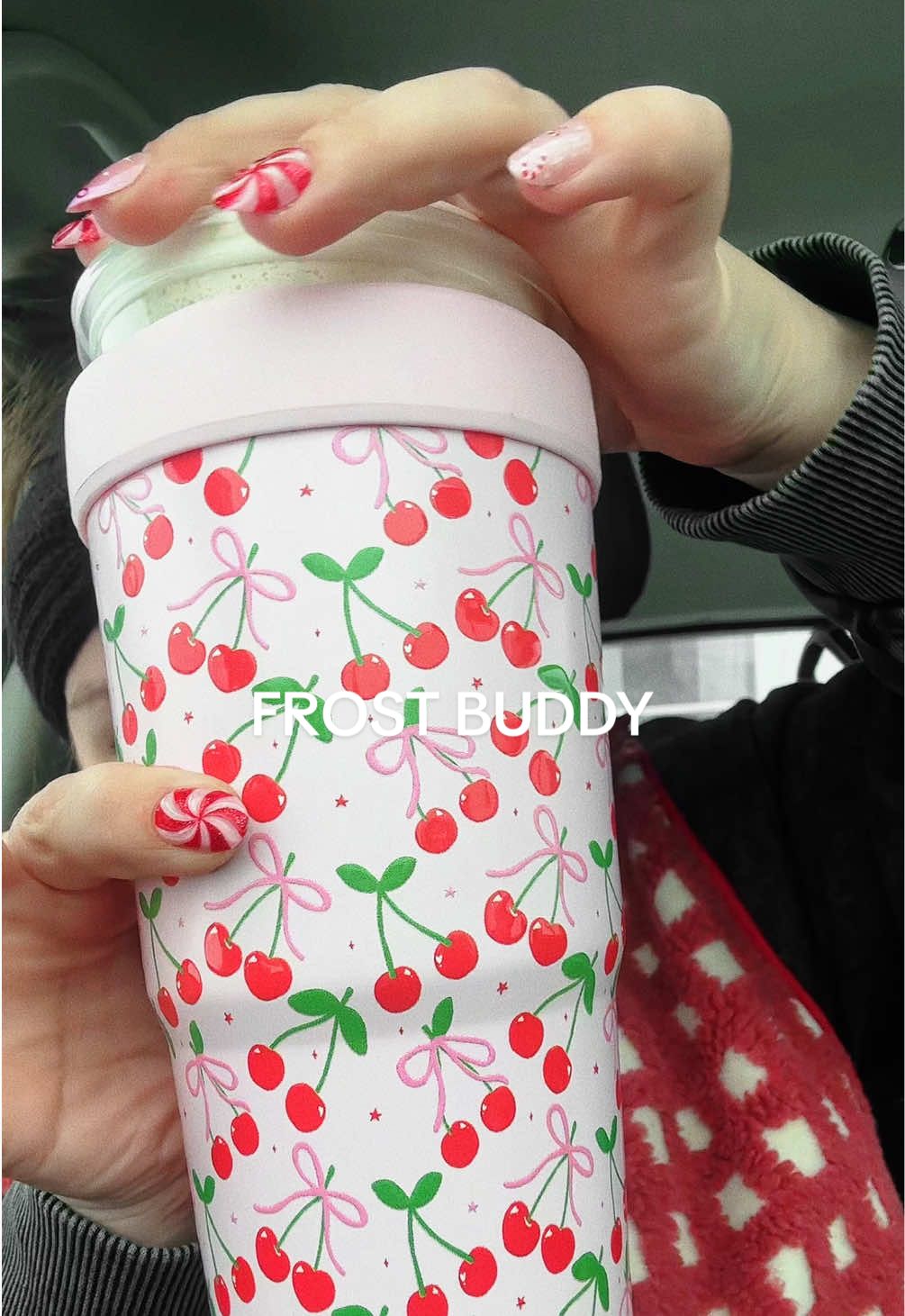 TikTok post by @seasonaldiariess for FrostBuddy. Caption reads: [...] for 12+ hours! @Frost Buddy #frostbuddy....