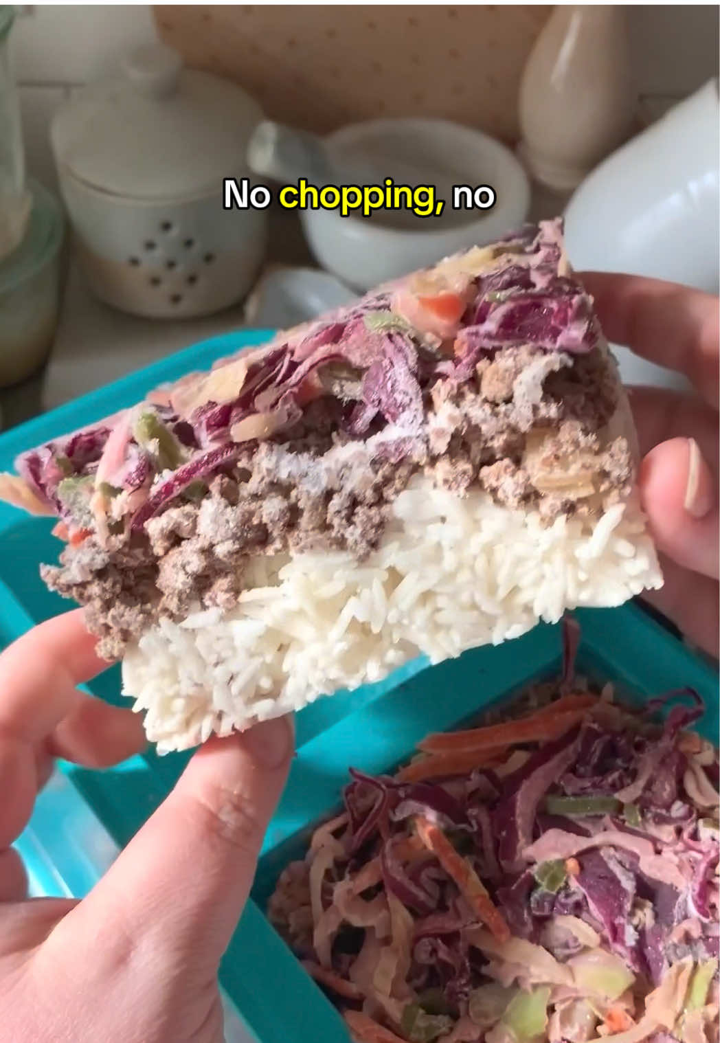 TikTok post by @simplysarahhart for Souper Cubes. Caption reads: Making and freezing complete meals in @Souper....