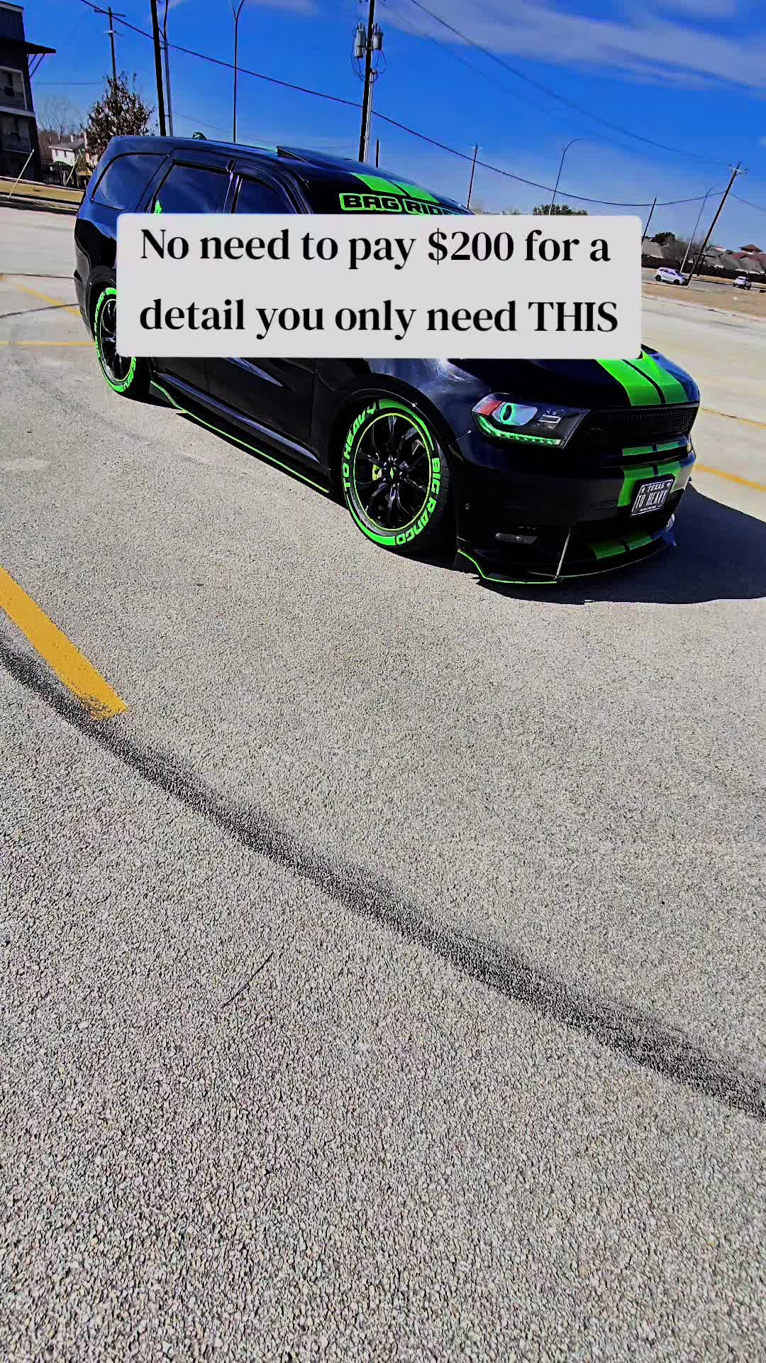 TikTok post by @2heavyrt for Blackline Car Care. Caption reads: This is all you NEED if you want your car interior....