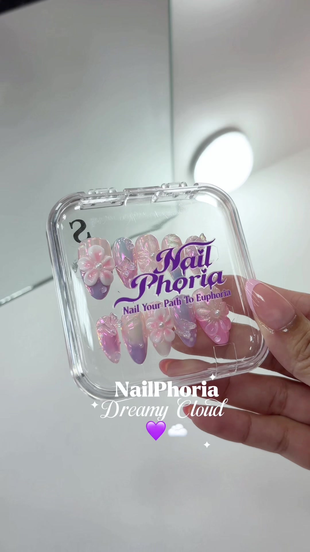 TikTok post by @andrea.alv_ for Nailphoria. Caption reads: [...] I can’t wait to put them on! @Nailphoria....